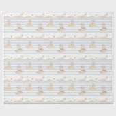 Cute Surfing Dog and Cat Wrapping Paper Geschenkpapier (Flach)