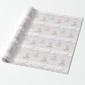Cute Surfing Dog and Cat Wrapping Paper Geschenkpapier (Ungerollt)