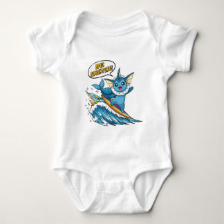 Cute Surfing Vaporeon - Eevee Evolution Water Type Baby Strampler