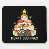 Cute Sushi Christmas Tree Fast For Food Lover Men Mousepad (Vorne)