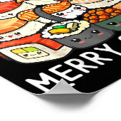 Cute Sushi Christmas Tree Fast For Food Lover Men  Poster (Ecke)