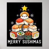 Cute Sushi Christmas Tree Fast For Food Lover Men Poster (Vorne)