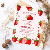 cute Sweet Berry First Birthday Invitation Girl Einladung