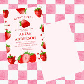 cute Sweet Berry First Birthday modern Einladung
