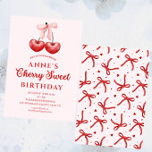cute Sweet Cherry Birthday Invitation Girl Einladung