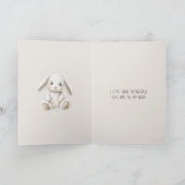 Cute Sweet Cream Weiße Häschen Weihnachten Karte (Innenseite)