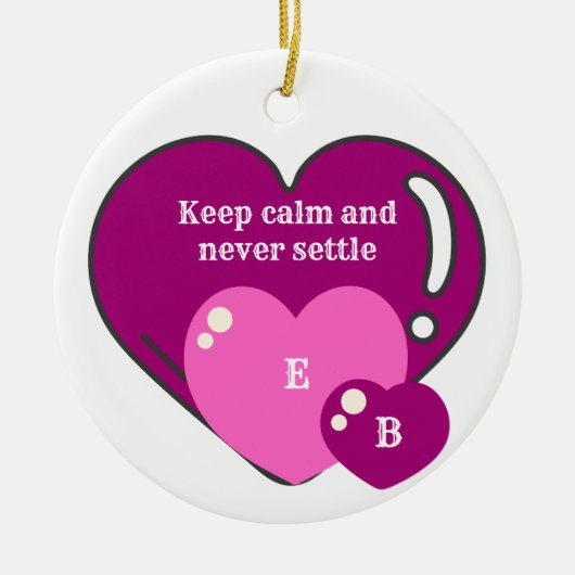 Cute sweet heart gratitude quote keramik ornament (Vorne)