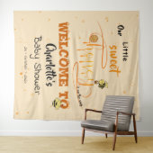 Cute Sweet Honey and Kawaii Eyeball Text Backdrop Wandteppich (Beispiel (Horizontal))