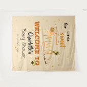 Cute Sweet Honey and Kawaii Eyeball Text Backdrop Wandteppich (Vorderseite (Horizontal))