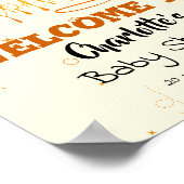 Cute Sweet Honey & Kawaii Eyeball Text Baby Shower Poster (Ecke)