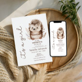 Cute Sweet Little Hedgehog Its A Girl Baby Shower Einladung