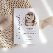 Cute Sweet Little Hedgehog Its A Girl Baby Shower Einladung