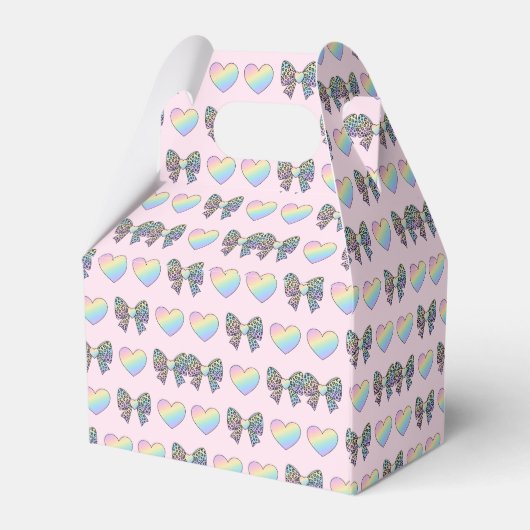  cute sweet rainbow hearts pastel gradient pattern geschenkschachtel (Rückseite)