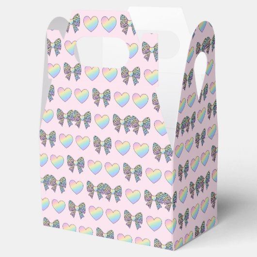  cute sweet rainbow hearts pastel gradient pattern geschenkschachtel (Geöffnet)