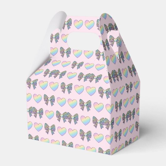  cute sweet rainbow hearts pastel gradient pattern geschenkschachtel (Vorderseite)