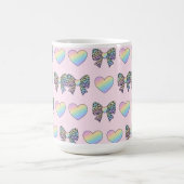 cute sweet rainbow hearts pastel gradient pattern kaffeetasse (Mittel)