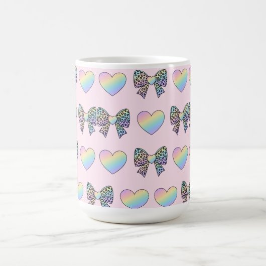 cute sweet rainbow hearts pastel gradient pattern kaffeetasse (Mittel)