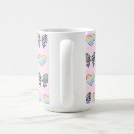  cute sweet rainbow hearts pastel gradient pattern kaffeetasse