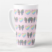 cute sweet rainbow hearts pastel gradient pattern milchtasse (Linke Ecke)