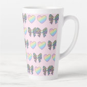 cute sweet rainbow hearts pastel gradient pattern milchtasse (Rechts)