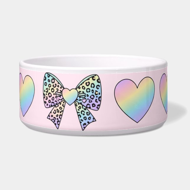  cute sweet rainbow hearts pastel gradient pattern napf (Links)