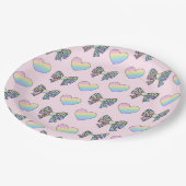  cute sweet rainbow hearts pastel gradient pattern pappteller (Schrägansicht)