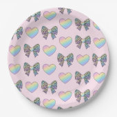  cute sweet rainbow hearts pastel gradient pattern pappteller (Vorderseite)