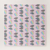  cute sweet rainbow hearts pastel gradient pattern puzzle (Horizontal)