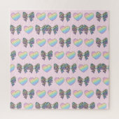  cute sweet rainbow hearts pastel gradient pattern puzzle (Vertikal)