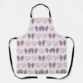 cute sweet rainbow hearts pastel gradient pattern schürze (Vorderseite)