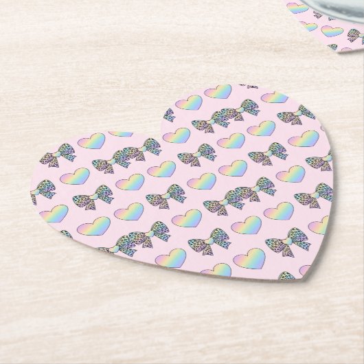  cute sweet rainbow hearts pastel gradient pattern untersetzer (angewinkelt)