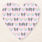  cute sweet rainbow hearts pastel gradient pattern untersetzer (Vorderseite)