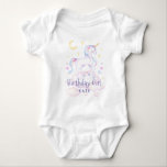 Cute Sweet Rainbow Unicorn Birthday Girl Baby Strampler<br><div class="desc">This sweet birthday design features a cute rainbow unicorn illustration and simple yet fun purple typography. This is the perfect gift for a baby girl's first birthday! There are coordinating invitations,  party decor,  and mailing accessories to match this invite.</div>