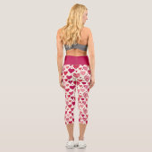 Cute Sweet Red Pink Heart Capri Leggings (Rückseite)