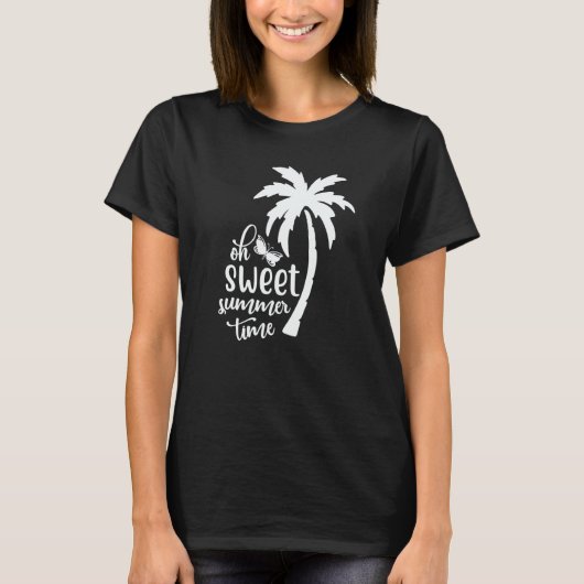 Cute Sweet Summertime Summer With A Palm Tree Beac T-Shirt (Vorderseite)