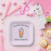 Cute Sweet yogurt Smoothies fruit Juice bar shop Pappteller (Party)