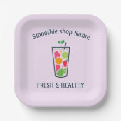 Cute Sweet yogurt Smoothies fruit Juice bar shop Pappteller (Vorderseite)