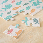Cute Swimming Fish Nautical Sea Schwierit Pattern Puzzle (Seite)