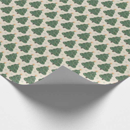 Cute Swirly Christmas Tree Pattern Geschenkpapier (Ecke)
