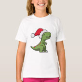 Cute T-Rex in Santa Hat – Christmas Dino T-Shirt (Vorderseite)