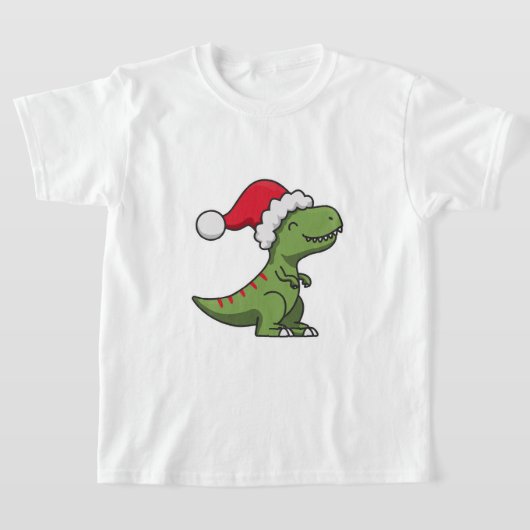 Cute T-Rex in Santa Hat – Christmas Dino T-Shirt (Ablage )