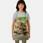 Cute Tabby Maine Coon Cat Kitten Fluffy Head Foto Schürze (Insitu)