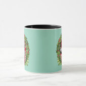 Cute Tabby Wreath Christmas Tasse (Zentrum)