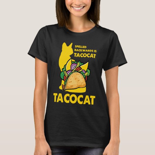 Cute Taco Cat Spelled Backward Is Tacocat Tee (Vorderseite)