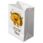 Cute Taco Fiesta Birthday Gift Bag (Medium) Mittlere Geschenktüte (Vorderseite Schrägansicht)