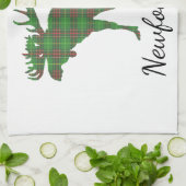 Cute Tartan moose Newfoundland  tea towel Geschirrtuch (Gefaltet)