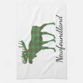 Cute Tartan moose Newfoundland  tea towel Geschirrtuch (Vertikal)