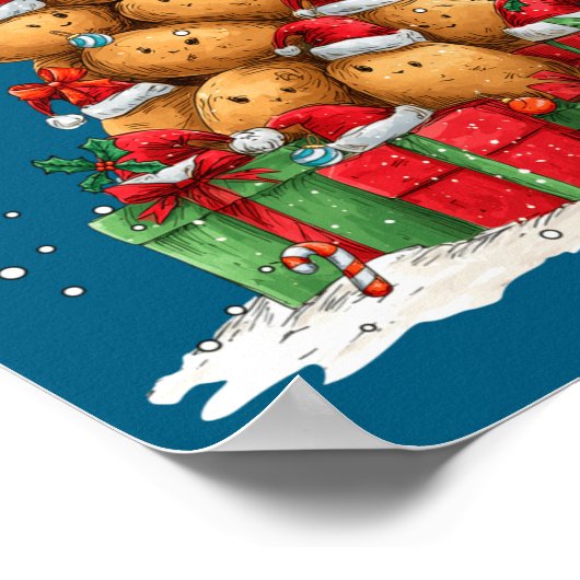 Cute Tato Le Christmas Tree Xmas Hat Long Sleeve  Poster (Ecke)