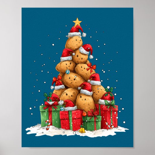 Cute Tato Le Christmas Tree Xmas Hat Long Sleeve  Poster (Vorne)