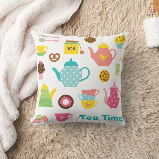 Cute Tea Party Pillow Kissen (Decke)